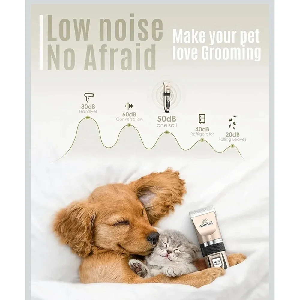 Low Noise Dog Clipper Set Cordless Rechargeable